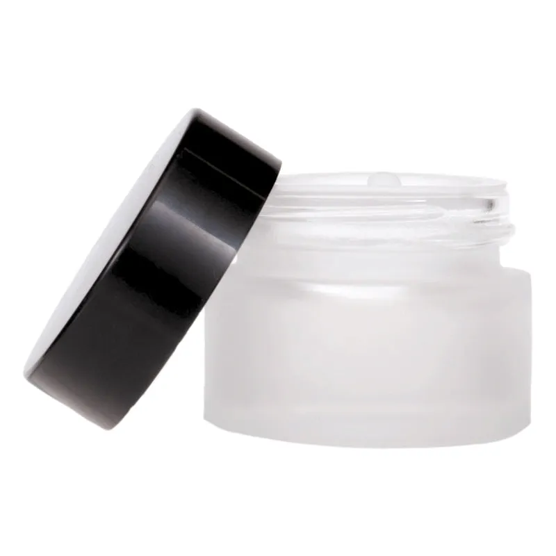 15ml Frosted Glass Jar with Black Lid and Shive 35mm