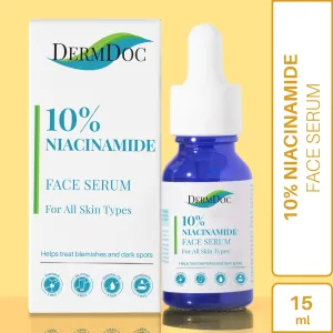 DermDoc 10% Niacinamide Face Serum (15 ml) | niacinamide serum , niacinamide face serum , skin glow serum , pore tightening serum , anti acne serum