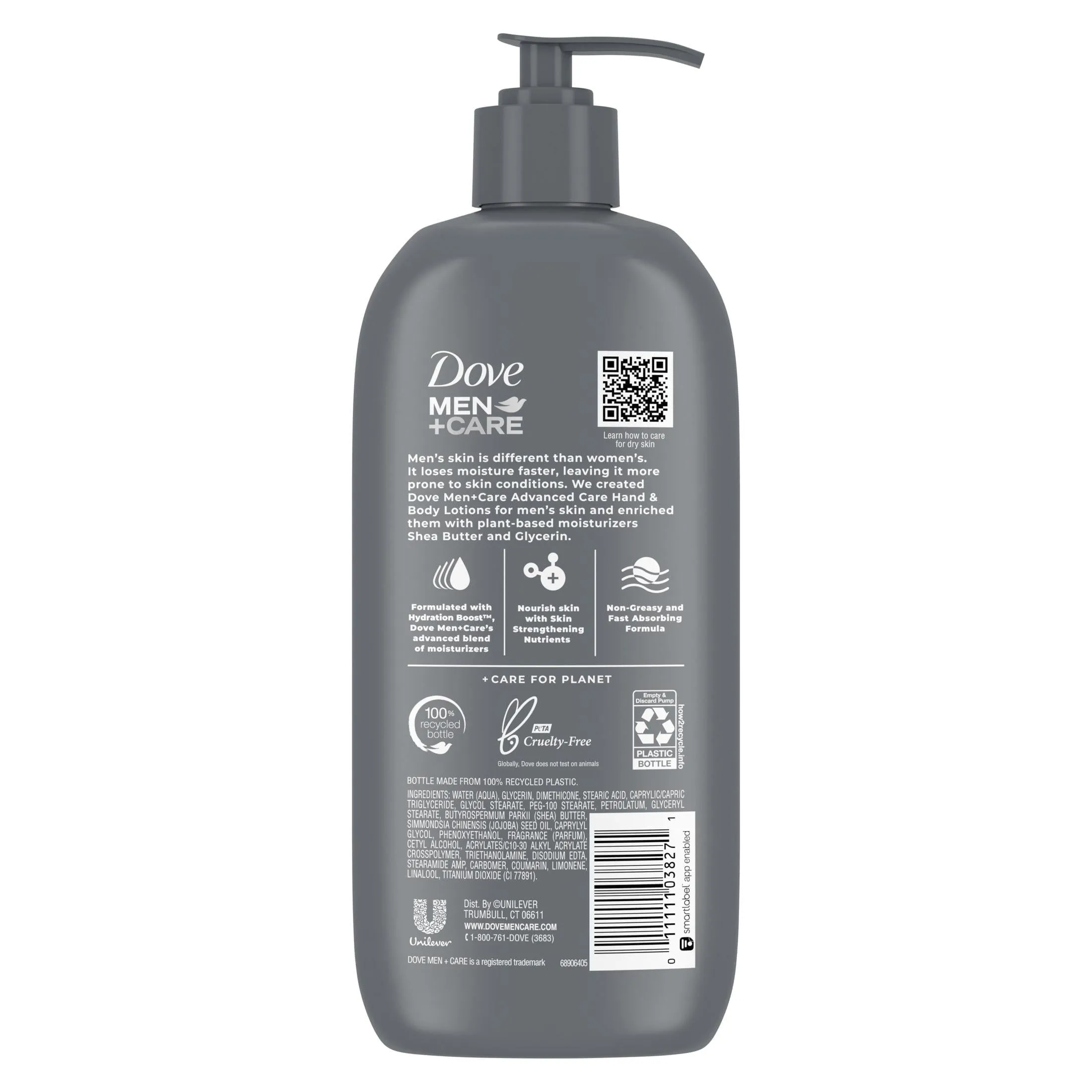 Dove Men Care Everyday Skin Comfort Non Greasy Hand and Body Lotion for Dry Skin, Light, 13.5 fl oz