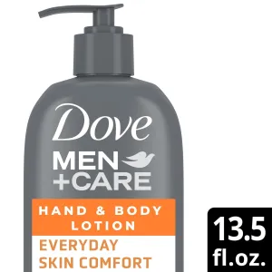 Dove Men Care Everyday Skin Comfort Non Greasy Hand and Body Lotion for Dry Skin, Light, 13.5 fl oz