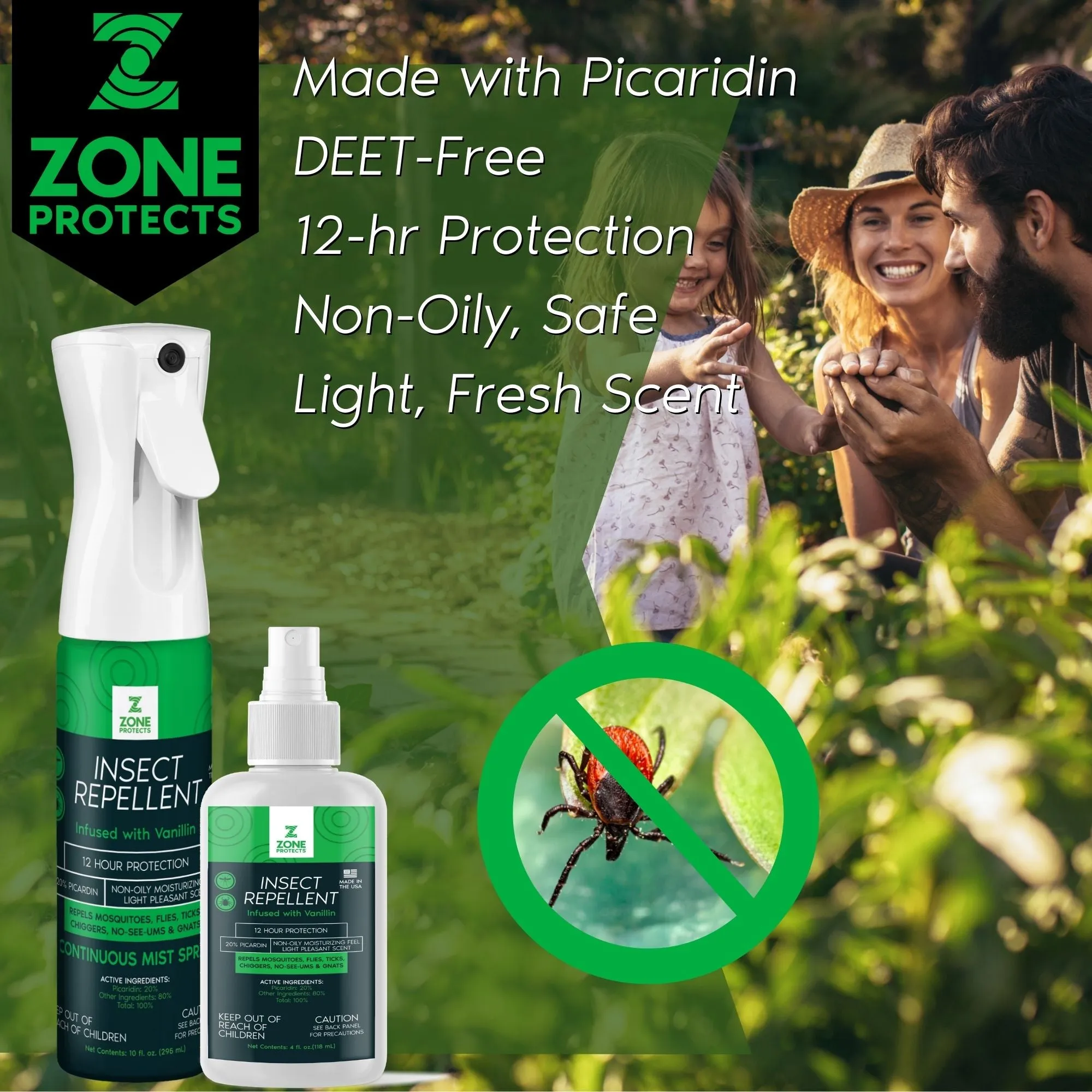 Insect Repellent, Picaridin; 4oz His and Hers Pack