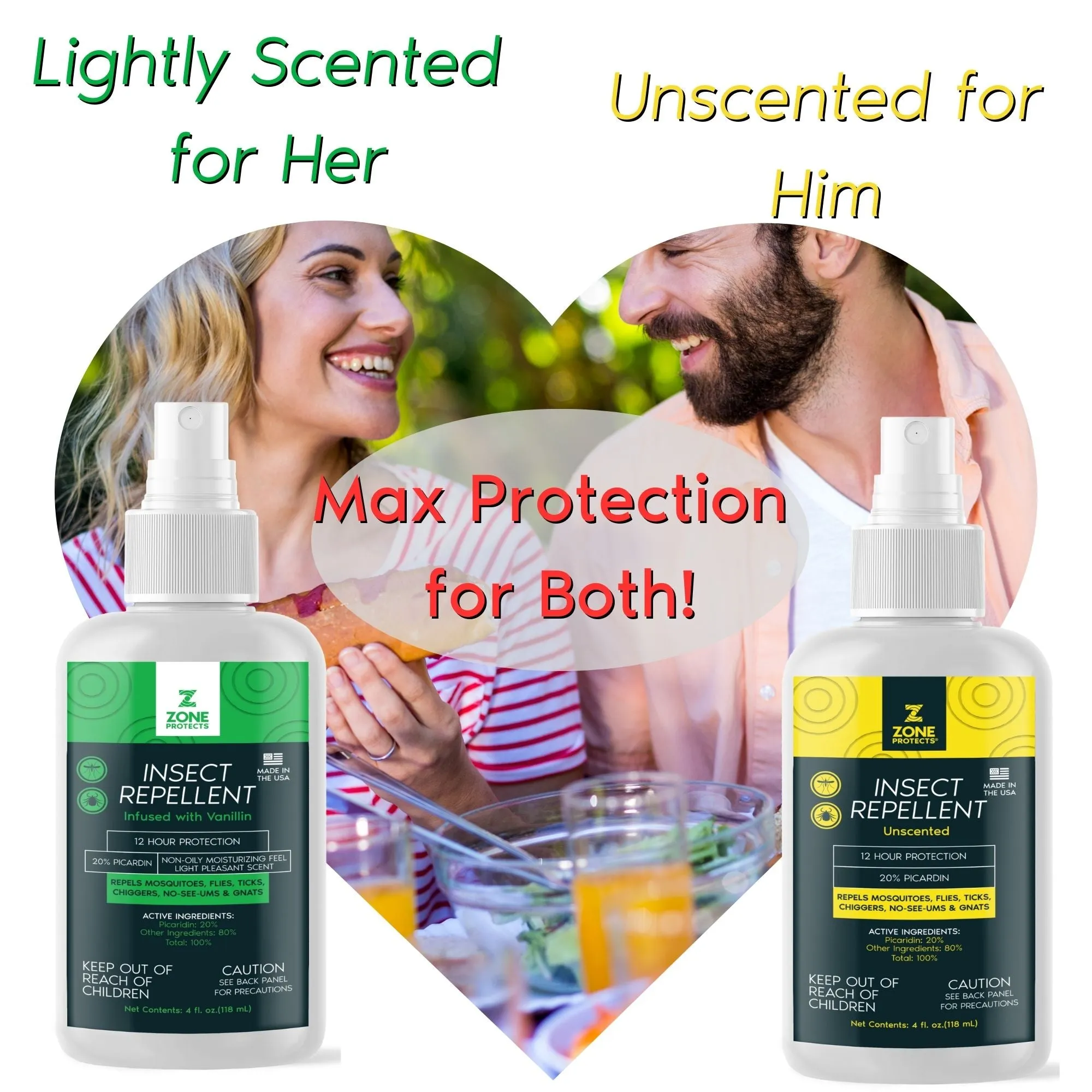 Insect Repellent, Picaridin; 4oz His and Hers Pack