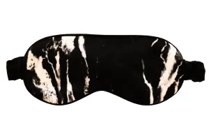 MULBERRY SILK EYE MASK - BLACK MARBLE