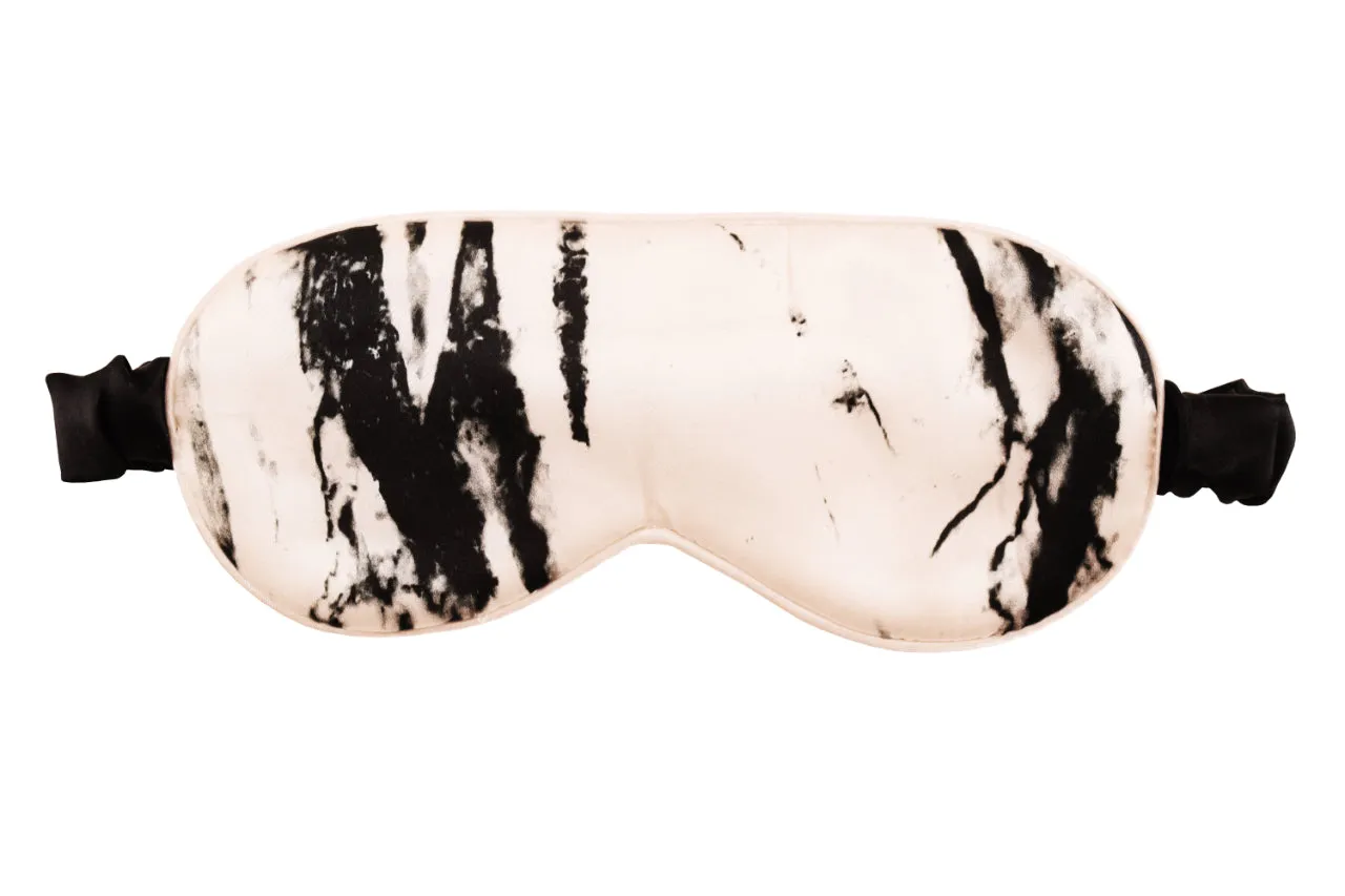 Mulberry Silk Eye Mask - White Marble