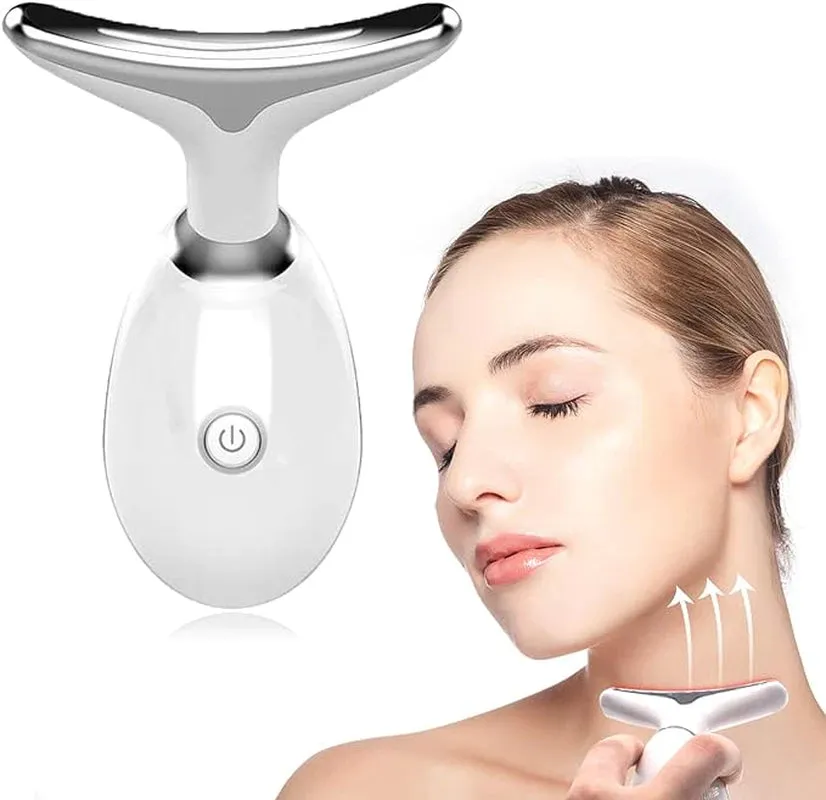 Wavy Chic Beauty Facial Massager: 7-Color Acne & Skin Firming Microcurrent Device for Face & Neck