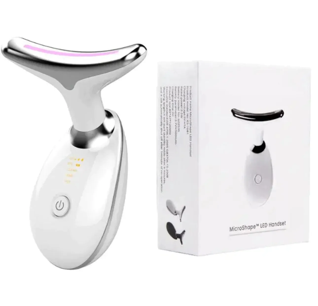 Wavy Chic Beauty Facial Massager: 7-Color Acne & Skin Firming Microcurrent Device for Face & Neck